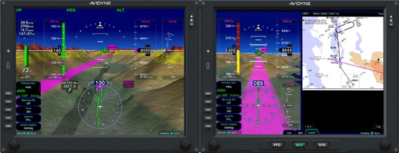 Vantage12 display showing Jeppesen Approach Chart